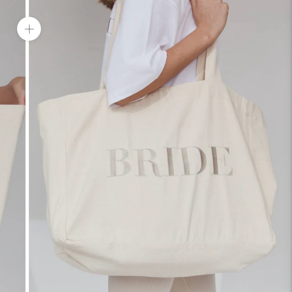 Chic Cream Embroidered Bride Tote Bag Six Stories